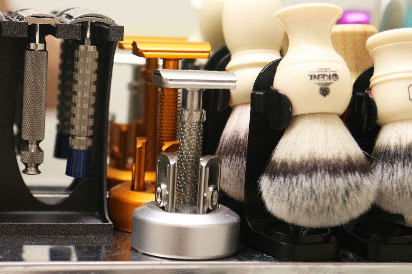 Grooming tools prepared for a body-grooming appointment